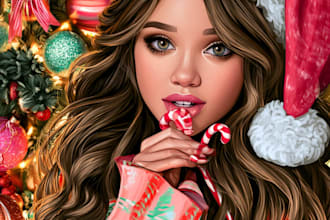 draw christmas cartoon caricature