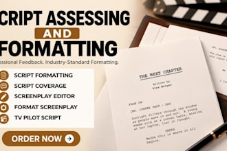 format and assess your screenplay movie script or TV pilot