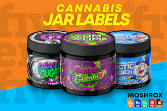 design premium cannabis jar labels and weed packaging