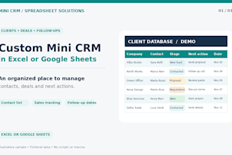 create a simple excel or google sheets CRM for your small business