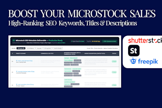 write optimized metadata, titles, and keywords for your microstock assets
