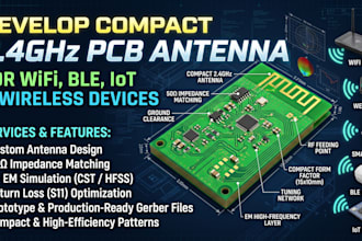 develop compact 2 4ghz pcb antenna for wifi, ble, iot and wireless devices
