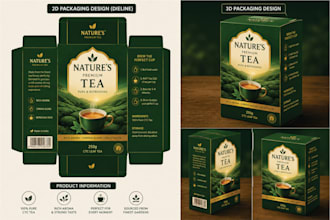 design luxury tea packaging box and tea bag pouch label