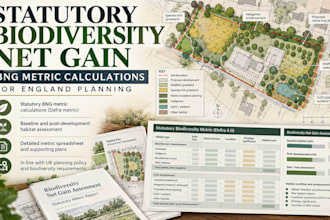 calculate statutory biodiversity net gain bng metric for UK planning