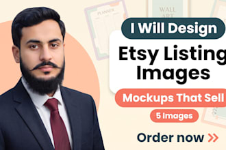 design etsy listing images and mockups for digital products