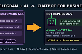 build a telegram chatbot or ai customer service bot