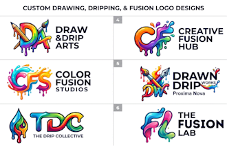 design a custom drawing, dripping, and fusion brand logo