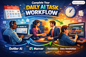 complete your outlier ai, mercor, handshake and data annotation tasks daily