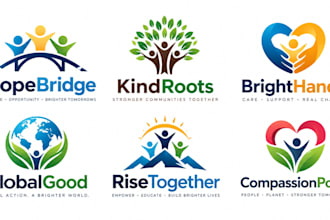 design a modern nonprofit, charity, organization, social impact community logo