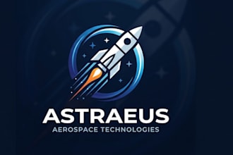 design rocket logo for tech startups and aerospace brand