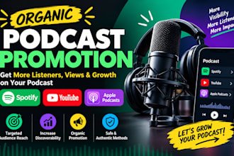 do organic podcast promotion spotify youtube podcast promotion apple podcast