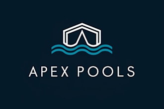 design a modern swimming pool, pool cleaning and pool service logo