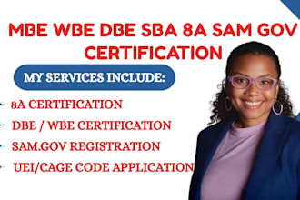 assist with mbe wbe dbe and sbe certification applications