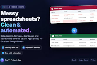 clean, automate and fix your excel or google sheets data