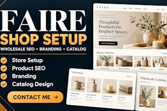 faire shop setup faire marketing  SEO faire branding faire wholesale catalog
