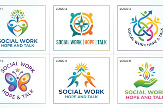design a custom social work, hope, and talk brand logo