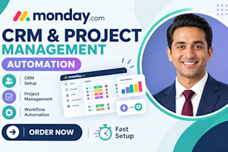 setup monday com CRM project management and automation