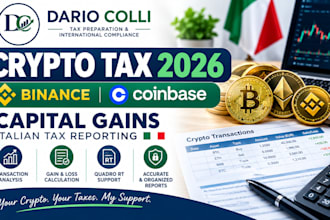 calculate binance and coinbase crypto gains for italian tax reporting