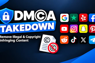 provide professional dmca takedown services for facebook, instagram, snapchat,