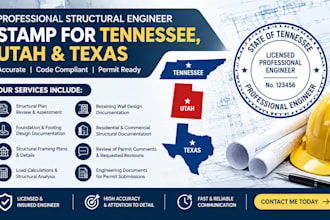 provide structural engineer stamp for tennessee, utah, texas