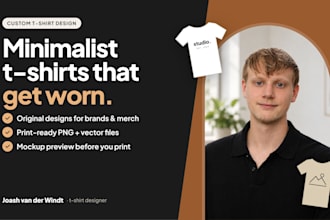 design a minimalist t shirt for your brand or merch