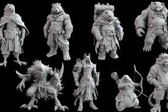 create detailed 3d printable miniatures and custom figurine models