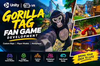 create a custom gorilla tag fan game in unity VR with player models