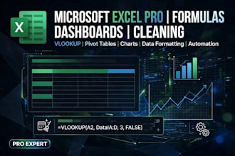 be microsoft excel expert for formulas, formatting, cleaning