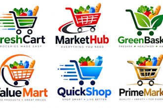 design a professional, shopping cart, supermarket, retail, grocery trolley logo