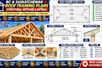 detail bc saskatchewan roof framing plans structural sections