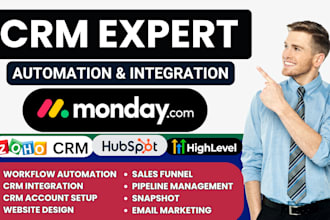 setup monday com board hubspot workflow zoho one crm automation make integration
