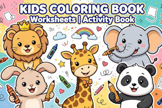 design kids activity worksheet, coloring pages
