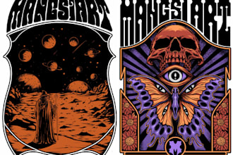 draw stoner rock, heavy metal, psychedelic art