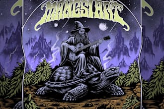 draw stoner rock, heavy metal, psychedelic art