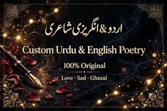 write original story , poetry and article in urdu and english