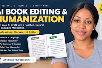 rewrite manuscript book ai content editing humanize ai book editor proofreading