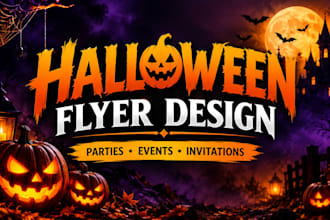 design a halloween party flyer and event poster