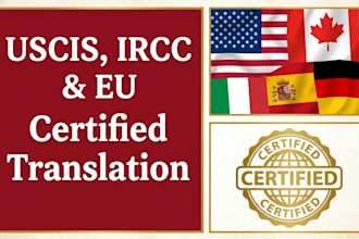 do official certified translation for uscis, ircc, visa and italian citizenship