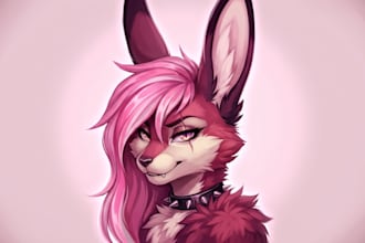 draw cute custom furry fursona portrait headshot anthro chibi oc anime pfp icons