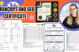 professional college and university transcript design, ged certificate template