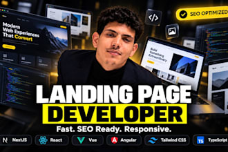 build a fast SEO landing page with nextjs react or angular