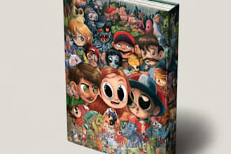 design a cartoon book cover art