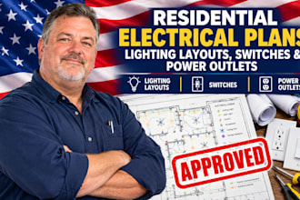 residential electrical plans, lighting layouts, switches power outlets