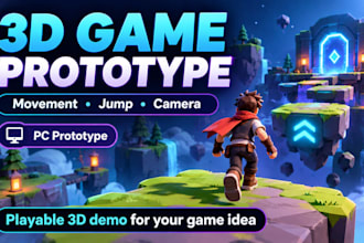 a basic 3d game prototype with movement and camera controls