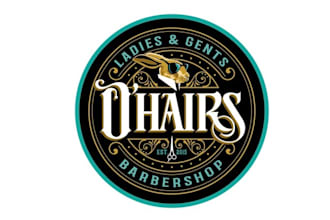 design hairs barbershop logo for pub like ladies gents