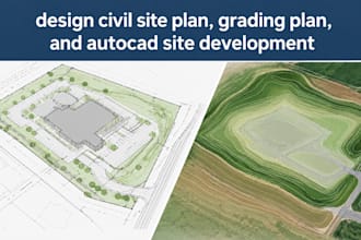 design civil site plan, grading plan, and autocad site development