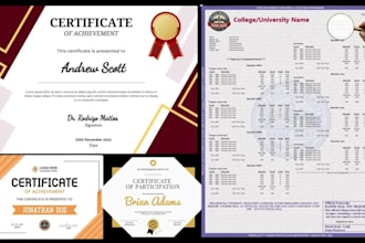 design custom transcript and certificate for high school, college and university