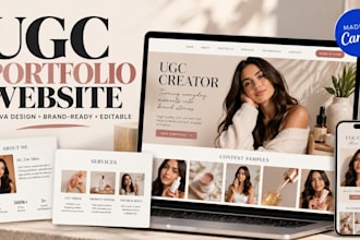 design canva portfolio website , ugc portfolio website, canva website design