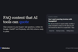 write faq content and schema that google and ai search can quote