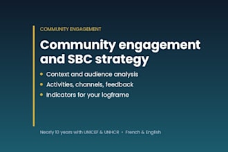 design your community engagement and sbc strategy for ngo projects